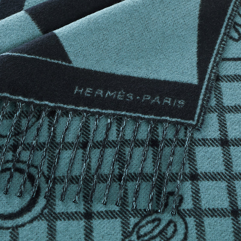 Camails Jacquard scarf - Blue | Hermès USA